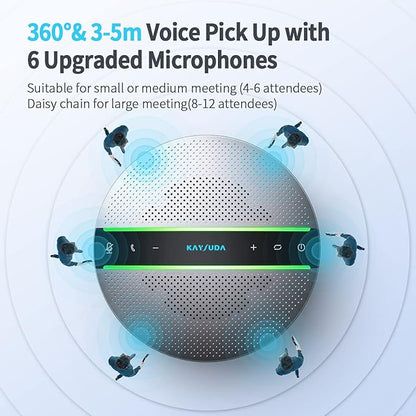 SP300 Bluetooth Speakerphone 360º Voice Pickup 6 AI Echo & Noise Canceling Microphones, 18H Call Time, Bluetooth 5.0/USB C/Dongle Compatible with Leading Platforms, Home Office