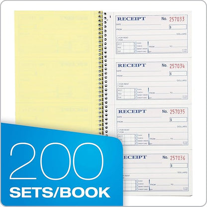 Adams Write 'N Stick Message Pad, 2-Part, Carbonless, Blue, 5-1/4" x 11", 200 Sets per Book (SC1153WS) &Mo ney and Rent Receipt Book, 2-Part Carbonless, 5-1/4" x 11", Spiral Bound