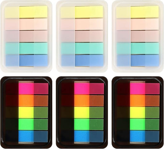 600 Pieces Sticky Index Tabs Page Flags, ALOTCHE Transparent Sticky Notes with Box Book Sticky Tabs for Annotating Books Page Marks Bookmarks Classify File