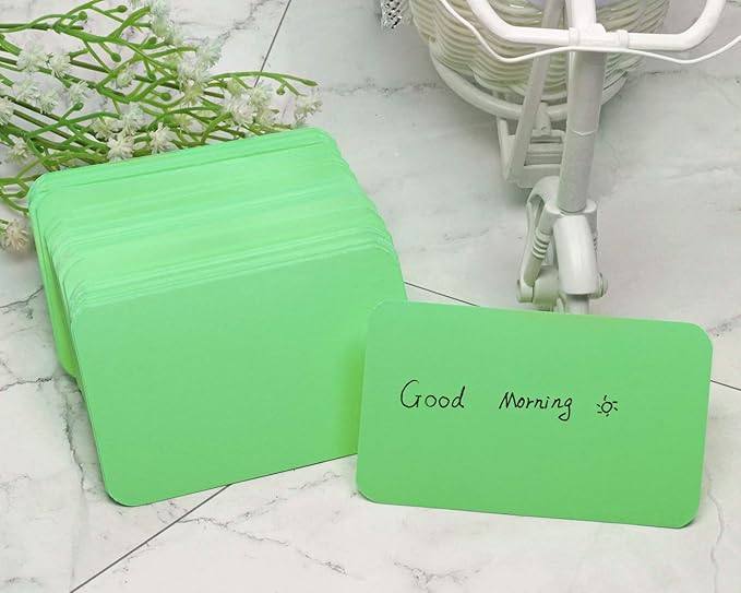 Penta Angel 100 Pcs Mini Paper Blank Gift Notes Cards DIY Craft Small Word Business Message Cards (Light Green)