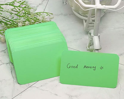 Penta Angel 100 Pcs Mini Paper Blank Gift Notes Cards DIY Craft Small Word Business Message Cards (Light Green)