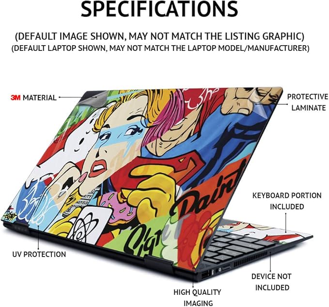 MightySkins Skin for HP Spectre x360 15" (2020) - Scratched Up | Protective, Durable, and Unique Vinyl Decal wrap Cover | Easy to Apply, Remove, and Change Styles | Made in The USA