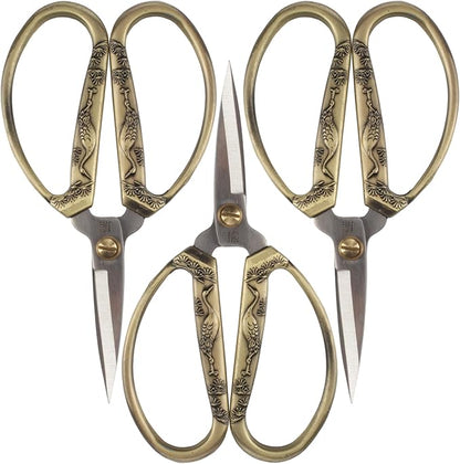 JubileeYarn Crane Motif Small Embroidery Craft Scissors - Bronze - 3 Scissors