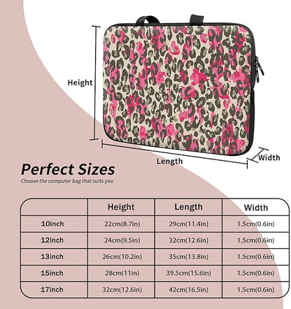 Universal Tablet Laptop Sleeve Case 10 inch, Pink Leopard Slim Carrying Case Durable Handbag Travel Laptop Bag for 7 to 10-inch Laptops/Notebook/Kids Tablet/ipad/eBook Readers