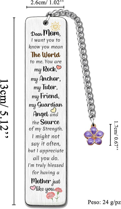 Mom Bookmarks Christmas Gift Bookmark Mommy Birthday Present I Love You Mom Retirement Appreciate Love Quotes Engraved Keepsakes Mummy You Are the World to Me Mothers Day Gifts Ideas from Son Daughter