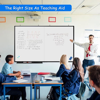 White Board Dry Erase 60x40, Maxtek Large Magnetic Whiteboard Black Dry Erase Boards for Wall, Aluminum Presentation Wall-Mounted Marker Board with a Long Pen Tray for School, Classroom, Office & Home