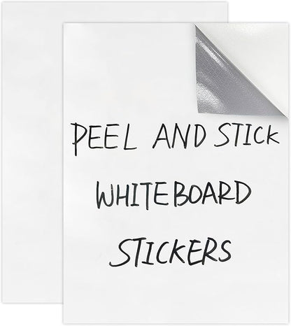 Dry Erase Board Sticker- Whiteboard Stickers-8.27''x11.69'' Removable Dry Erase Sheets- Fridge Dry Erase Paper for Wall/Desk/Refrigerator/Door/Locker/Home/Office/Classroom (White-2Pcs)