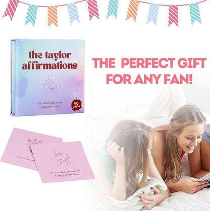 Taylor Gifts for Girls Birthday Gift | Affirmations - 50 PCS Taylor Cards | Taylor Themed Gifts, Taylor Gift Merch for Game Nights, Unique Gifts, Birthday Party Favors for Girls Women