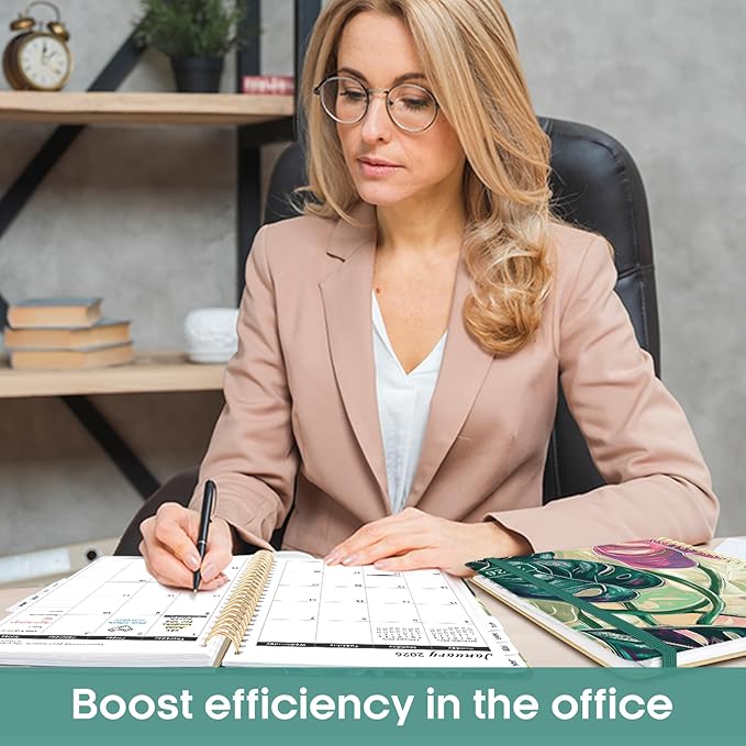 2026 Planner, Aesthetic Weekly and Monthly Planner for Women, Jan 2026 to Dec 2026, Hardcover 2026 Calendar Book with Monthly Tabs, Inner Pocket, Perfect for Office Home School - A4 (8.5" x 11"), Monstera