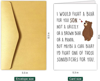 Chenive Funny Son Card - Hilarious Birthday Card for Adult Son