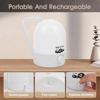 Rechargeable Lamp 1200mAh Small Bedside Rechargeable Lanterns Dimmable Led Cordless Tent Light Holiday Gifts Work,White B