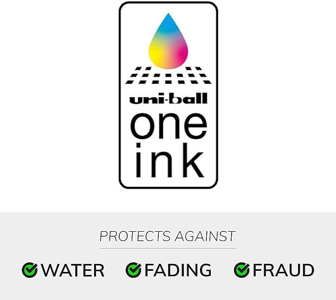 uniball uniONE Gel Pen, Retractable, Medium 0.7 mm, Black Ink, White Barrel, Dozen