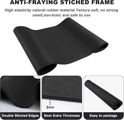 Large Mouse Pad, Desk Mat Large Office Desk Pad Gaming Mouse Pad with Stitched Edges, 35.4" x 15.7" Mousepad with Non-Slip Waterproof Rubber Base for PC Laptop Desk Home Office Accessories, Black