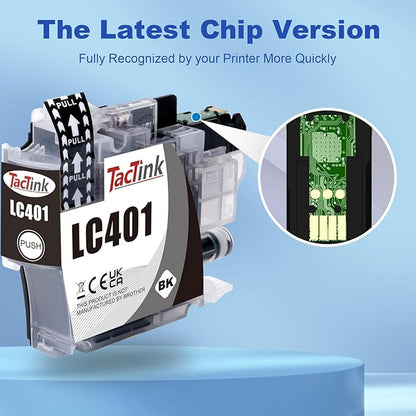 LC401 Ink Cartridges Replacement for Brother LC 401 LC-401 Ink to Use with Brother MFC-J1010DW, MFC-J1012DW, MFC-J1170DW Printer, 4 Pack (Black, Cyan, Magenta, Yellow)