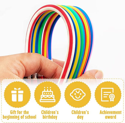 40 Pcs 7 Inch Flexible Pencils,Soft Novelty Pencil,Multi Colored Striped Soft Pencil with Eraser for Kids Gift