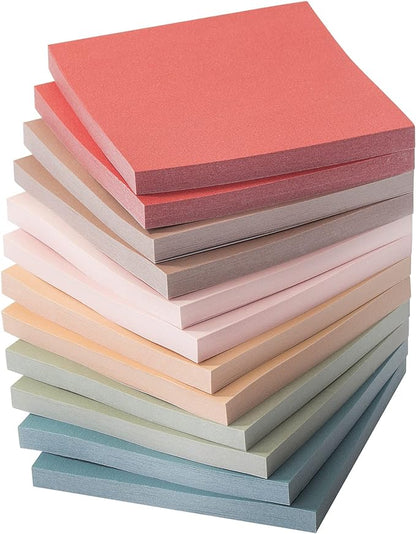 Mr. Pen- Sticky Notes, 3”x3”, 12 Pads, Vintage Colors Sticky Notes, Sticky Note, Self-Stick Note Pads, Sticky Pads Sticky Notes Aesthetic, Colorful Sticky Notes, Sticky Notes Bulk Sticky Notes