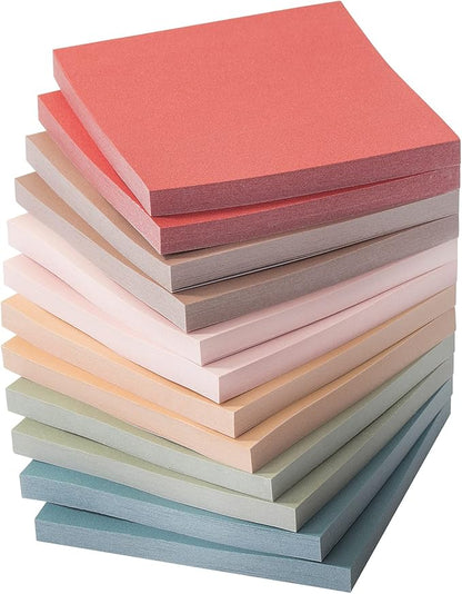 Mr. Pen- Sticky Notes, 3”x3”, 12 Pads, Vintage Colors Sticky Notes, Sticky Note, Self-Stick Note Pads, Sticky Pads Sticky Notes Aesthetic, Colorful Sticky Notes, Sticky Notes Bulk Sticky Notes