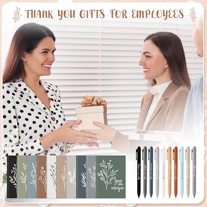 100 Pcs Inspirational Notebooks Motivational Mini Notepads Bulk Aesthetic Mini Notebook with Pen Employees Appreciation Gifts for Social Worker Coworkers Teachers Office (Neutral Colors)