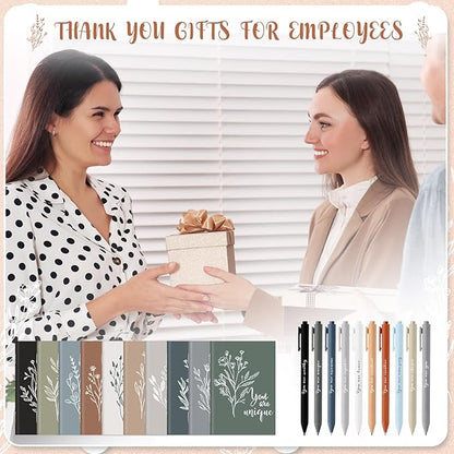 100 Pcs Inspirational Notebooks Motivational Mini Notepads Bulk Aesthetic Mini Notebook with Pen Employees Appreciation Gifts for Social Worker Coworkers Teachers Office (Neutral Colors)