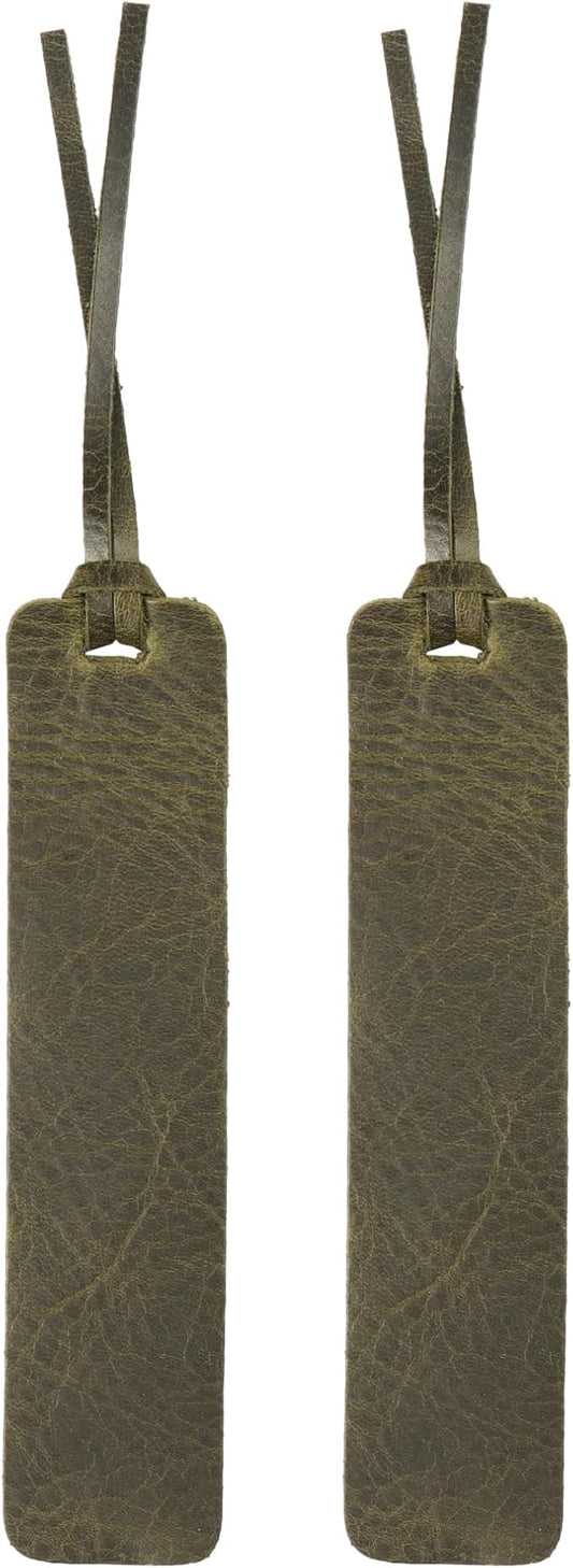 Londo Genuine Leather Handmade Bookmark (Set of 2) (Knotted, Green)