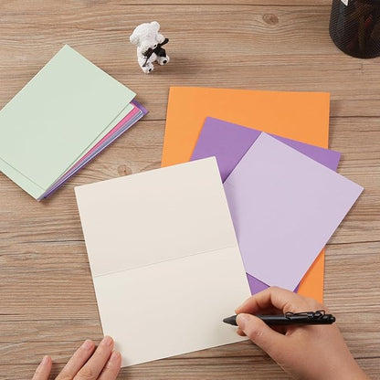 50 Pack Blank Cards Folded Cardstock Thank You Blank Greeting Cards for Invitations, Wedding, Greeting Cards, All Occasion DIY (Multicolor, 2x3.5)