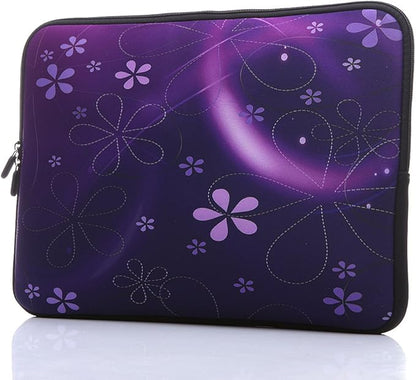 13.3-Inch to 14-Inch Laptop Sleeve Case Neoprene Carrying Bag with Hidden Handles for MacBook/Notebook/Chromebooks (Classic Purple)
