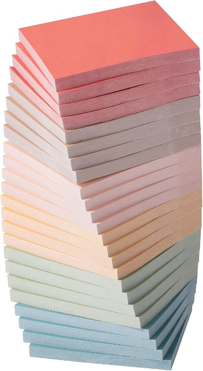 Mr. Pen- Sticky Notes, 3”x3”, 24 Pads, Vintage Colors Sticky Notes, Sticky Note, Self-Stick Note Pads, Sticky Pads Sticky Notes Aesthetic, Colorful Sticky Notes, Sticky Notes Bulk, Bulk Sticky Notes