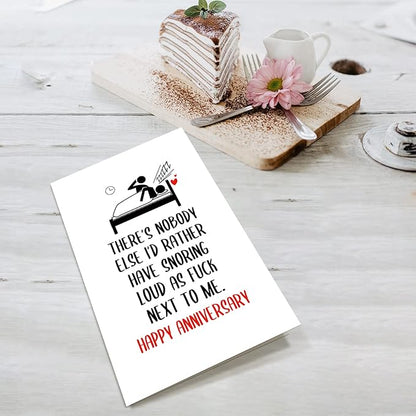Funny Anniversary Card for Husband Wife, Humorous Snoring Anniversary Card, Cute Anniversary Card for Him Her