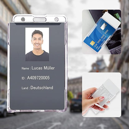 VIQWYIC Retractable ID Badge Holder with Clip, ID Name Badge Reels with Bling Rhinestones Retractable Card Holder for Office Worker Teacher Doctor Nurse (Blue)