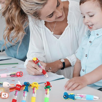 20Pcs Mini Multicolor Pens in One 4-in-1 Cute Pens Bulk for Kids, Ballpoint Pen for Birthdays and Children's Parties, Fun Pens Gifts Assorted Ink Kawaii Pens