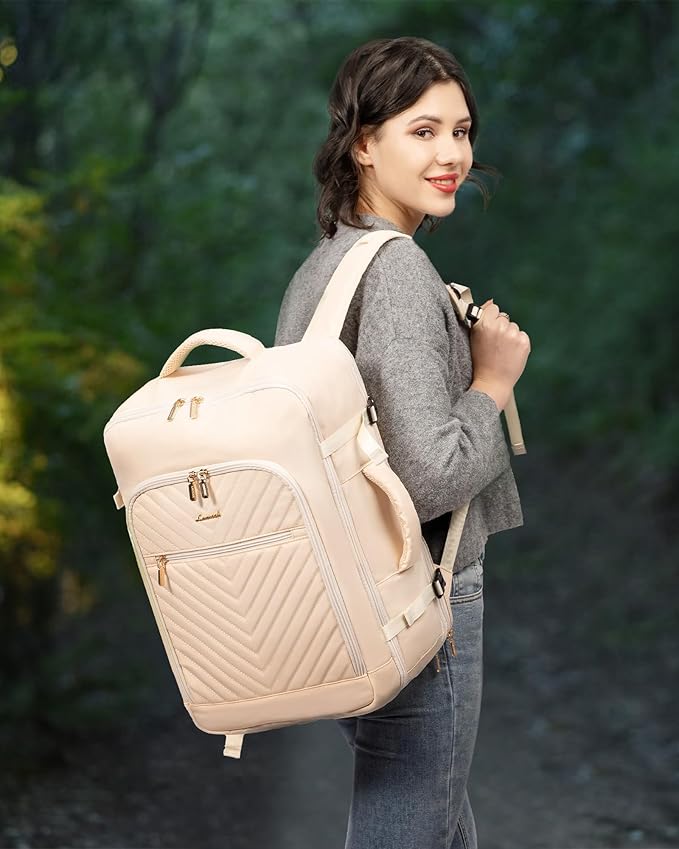 LOVEVOOK Travel Backpack for Women,Carry On Backpack Flight Approved with Toiletry Bag,Expandable Large Laptop Backpack Women Waterproof Backpack Fit 17.3 Inch with USB Charging Port Shoes Compartment
