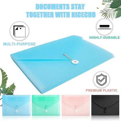 Nicecho Expanding File Folder, 7 Pockets Accordion File Organizer, A4 Letter Size Paper Document Receipt Organizer Accordian Filing Folder for Classroom, Home, Office and Travel (Blue)