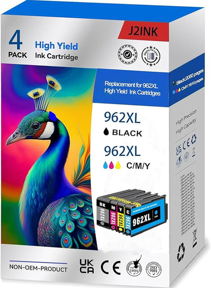 962XL Printer Ink Cartridges Combo Pack 962XL 962 HP962XL HP962XL/962 Compatible for HP 962XL for HP Combo Pack for Officejet Pro 9015e | 9015 9025e | 9025 9020e | 9020 9018e | 9018 9010e | 9010