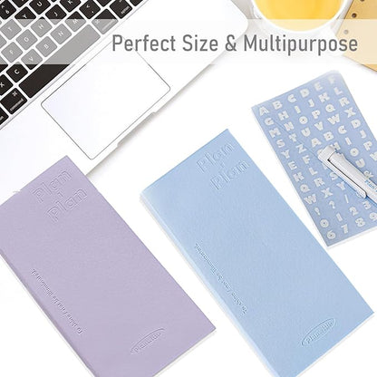 Soft Leather Pocket Notebook - 3.5" x 7.3" - to Do List Daily Planner with 160 Pages & Stickers - Ideal for Daily Plans, School, and Office Supplies (Grey)