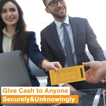 Qilery 1000 Pieces Cash Drop Envelopes Bulk Cashier Deposit Envelopes Budgeting Planning 4 1/8'' x 9 1/2'' Bank Envelopes for Cash, Small Business, Retailers Restaurants Kraft(Yellow)