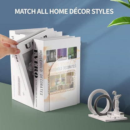 Book Ends for Shelves Clear Acrylic Bookends for Heavy Books Organizer Book Stopper to Hold Books for Home Office School and Desktop Decoration(Circular Arc) (6)