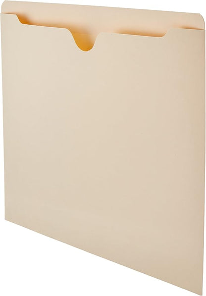 Amazon Basics File Folders Jacket, Reinforced Straight-Cut Tab, Flat-No Expansion, Letter Size, Manila, 100-Pack - AMZ600