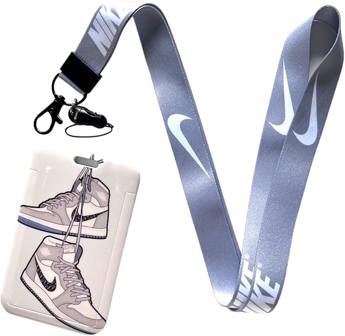 AllStyle By Patel Neck Strap Compatible Lanyard With ID Holder Suitable for Women Men Kids (Grey Lanyard + Grey ID Holder)