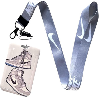 AllStyle By Patel Neck Strap Compatible Lanyard With ID Holder Suitable for Women Men Kids (Grey Lanyard + Grey ID Holder)