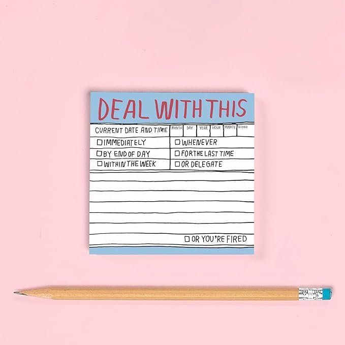 1-Count Knock Knock Deal With This Hand-Lettered Sticky Notes, 3 x 3-inches