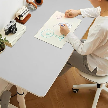 Bloss Large Desk Pad, 47.2" x 24" Desk Mat, Desk Pads on Top of Desks, Computer Mat Non-Slip, Desk Blotter Waterproof, Easy to Clean - Light Grey