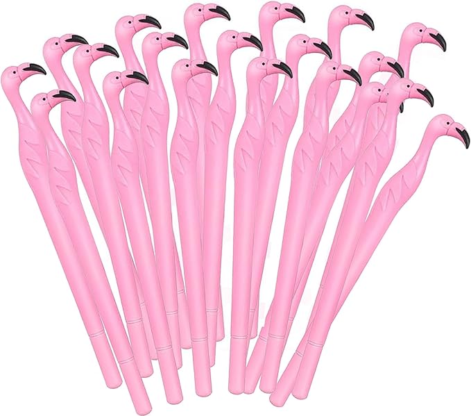 20pcs Flamingo Gel Ink Pens 0.5 mm Black Ink Novelty Pens for Child, Women, Coworkers Kids Office School Home Wedding Bridal Shower Students Teachers Employees Gifts Party Supplies (Pink 20pcs)