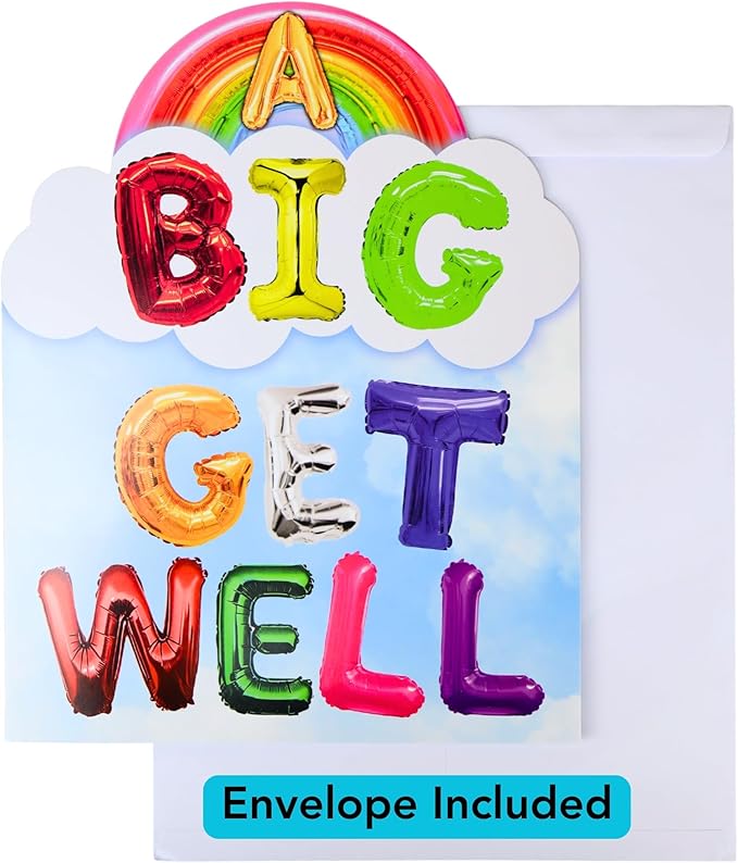 Iconikal Jumbo Greeting Card With Envelope, A Big Get Well, 11 x 14-Inch