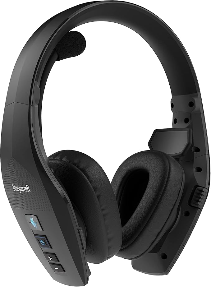 BlueParrott S650-XT Trucker Bluetooth Headset – 2-in-1 Convertible Stereo to Mono Headset with Noise Cancellation, Extended Wireless Range and IP54-Rated Protection - Ideal for Anyone On The Go, Black