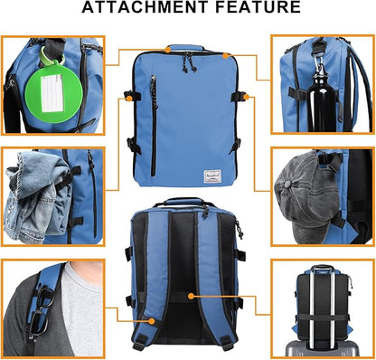 Small Carry-on Backpack Flight Approved Lightweight Casual Laptop Backpack MacBook Pro 16 Travel Gym Sport Daypack, Light Blue