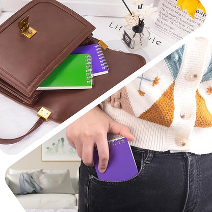 Pocket Notebook Bulk 3x5 Inch, 42 Packs Mini Top Bound Spiral Notepad, Memo Pads 6 Colored 60Sheets/120Pages (80GSM), Small Notepads for Listing, Planning, Note Taking