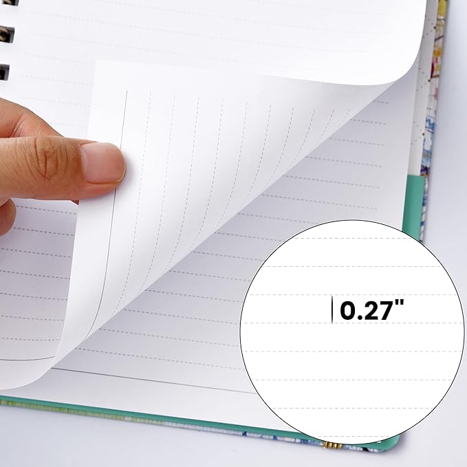 Frasukis Ruled Notebook/Journal - Lined Journal, 8.5" X 6.4", Ruled Spiral Notebook/Journal, Banded with Waterproof Hardcover, Exquisite Inner Pocket for School, Office & Home
