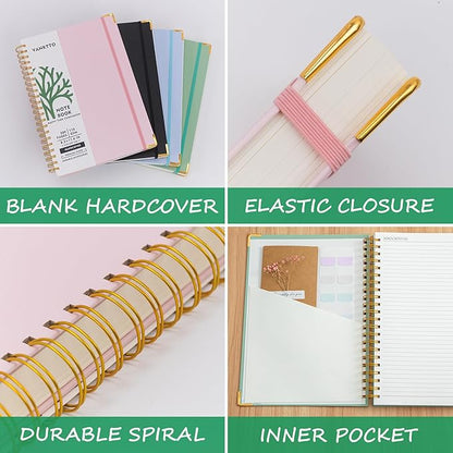 Hardcover Spiral Notebook, 8.5 x 11 IN Notebooks College Ruled, 110 GSM Thick Lined Paper Notebooks for Work, School and Travel, 300 Pages Journals for Writing, Large Journal for Women and Men Pink