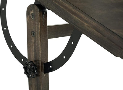 Studio Designs Vintage Drawing/Drafting Table with Pencil Ledge - 42" W x 30" D - Distressed Black - Adjustable Tilting Top