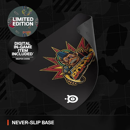 SteelSeries QcK Gaming Mouse Pad — Call of Duty® Monkey Bomb Edition — Limited — Free in-Game Item — Non-Slip Rubber Base — Peak Tracking and Stability — Optimized for Gaming Sensors